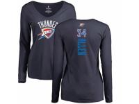 NBA Women Nike Oklahoma City Thunder #34 Ray Allen Navy Blue Backer Long Sleeve T-Shirt