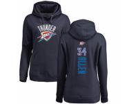 NBA Women Nike Oklahoma City Thunder #34 Ray Allen Navy Blue Backer Pullover Hoodie