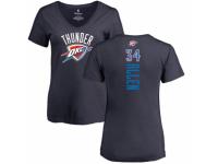 NBA Women Nike Oklahoma City Thunder #34 Ray Allen Navy Blue Backer T-Shirt