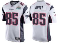 NEW ENGLAND PATRIOTS #85 KENNY BRITT WHITE SUPER BOWL LII BOUND GAME JERSEY