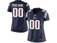 New England Patriots Customized Women's Home Jersey - Navy Blue Nike NFL Limited