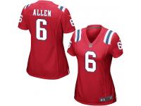 New England Patriots Ryan Allen Women's Alternate Jersey - Red Nike NFL #6 Game