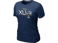 NFL Baltimore Ravens 2012 Super Bowl XLVII On Our Way Dark Blue Women T-Shirt