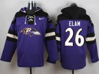 NFL Baltimore Ravens (S) #26 Matt Elam Men Purple Pullover Hoodie