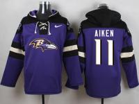 NFL Baltimore Ravens (WR) #11 Kamar Aiken Men Purple Pullover Hoodie