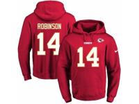 NFL Men Nike Kansas City Chiefs #14 Demarcus Robinson Red Name & Number Pullover Hoodie