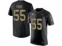 NFL Men Nike Kansas City Chiefs #55 Dee Ford Black Camo Salute to Service T-Shirt