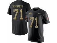 NFL Men Nike Kansas City Chiefs #71 Mitchell Schwartz Black Camo Salute to Service T-Shirt