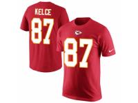 NFL Men Nike Kansas City Chiefs #87 Travis Kelce Red Rush Pride Name & Number T-Shirt