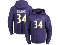 NFL Men's Nike Baltimore Ravens #34 Alex Collins Purple Name & Number Pullover Hoodie