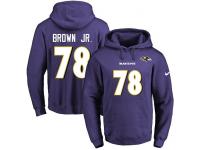 NFL Men's Nike Baltimore Ravens #78 Orlando Brown Jr. Purple Name & Number Pullover Hoodie