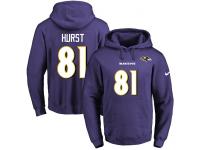 NFL Men's Nike Baltimore Ravens #81 Hayden Hurst Purple Name & Number Pullover Hoodie