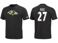 NFL Nike Baltimore Ravens #27 Ray Rice Men T-Shirt Black
