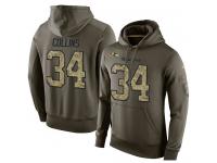 NFL Nike Baltimore Ravens #34 Alex Collins Green Salute To Service Men's Pullover Hoodie