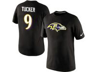 NFL Nike Baltimore Ravens #9 Justin Tucker Men T-Shirt Black