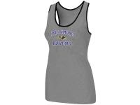 NFL Nike Baltimore Ravens Heart & Soul Tri-Blend Racerback Stretch Women Tank Top Light Grey