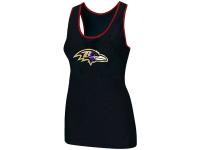 NFL Nike Baltimore Ravens Ladies Big Logo Tri-Blend Racerback Stretch Women Tank Black