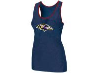 NFL Nike Baltimore Ravens Ladies Big Logo Tri-Blend Racerback Stretch Women Tank Blue