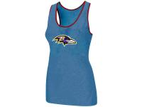 NFL Nike Baltimore Ravens Ladies Big Logo Tri-Blend Racerback Stretch Women Tank Light Blue