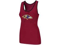 NFL Nike Baltimore Ravens Ladies Big Logo Tri-Blend Racerback Stretch Women Tank Top Red