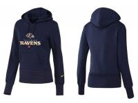 NFL Nike Baltimore Ravens Women Team Logo & AFC Dark Blue Pullover Hoodie