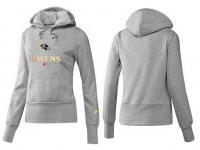 NFL Nike Baltimore Ravens Women Team Logo & AFC Grey Pullover Hoodie