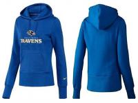 NFL Nike Baltimore Ravens Women Team Logo Blue Pullover Hoodie