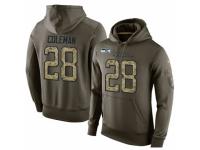 NFL Nike Seattle Seahawks #28 Justin Coleman Green Salute To Service Men's Pullover Hoodie