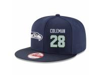 NFL Seattle Seahawks #28 Justin Coleman Stitched Snapback Adjustable Player Hat - Navy-Grey