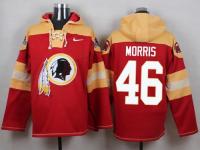 NFL Washington Redskins (RB) #46 Alfred Morris Men Burgundy Pullover Hoodie