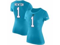 NFL Women Nike Carolina Panthers #1 Cam Newton Blue Rush Pride Name & Number T-Shirt