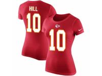 NFL Women Nike Kansas City Chiefs #10 Tyreek Hill Red Rush Pride Name & Number T-Shirt