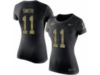 NFL Women Nike Kansas City Chiefs #11 Alex Smith Black Camo Salute to Service T-Shirt