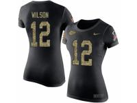 NFL Women Nike Kansas City Chiefs #12 Albert Wilson Black Camo Salute to Service T-Shirt