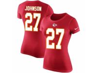 NFL Women Nike Kansas City Chiefs #27 Larry Johnson Red Rush Pride Name & Number T-Shirt