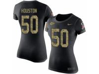 NFL Women Nike Kansas City Chiefs #50 Justin Houston Black Camo Salute to Service T-Shirt