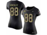 NFL Women Nike Kansas City Chiefs #88 Tony Gonzalez Black Camo Salute to Service T-Shirt