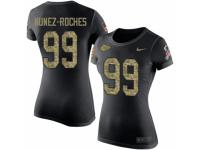 NFL Women Nike Kansas City Chiefs #99 Rakeem Nunez-Roches Black Camo Salute to Service T-Shirt