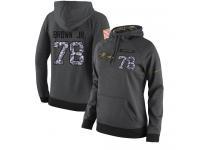NFL Women's Nike Baltimore Ravens #78 Orlando Brown Jr. Stitched Black Anthracite Salute to Service Player Performance Hoodie