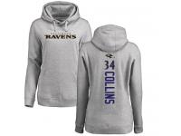Nike Alex Collins Ash Backer Women's - NFL Baltimore Ravens #34 Pullover Hoodie