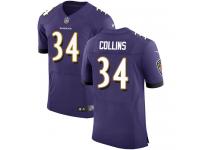 Nike Alex Collins Elite Purple Home Men's Jersey - NFL Baltimore Ravens #34