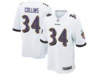 Nike Alex Collins Game White Road Men's Jersey - NFL Baltimore Ravens #34