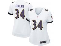 Nike Alex Collins Game White Road Women's Jersey - NFL Baltimore Ravens #34