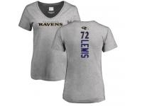 Nike Alex Lewis Ash Backer V-Neck Women's - NFL Baltimore Ravens #72 T-Shirt