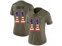 Nike Alex Smith Limited Olive USA Flag Women's Jersey - NFL Washington Redskins #11 2017 Salute to Service