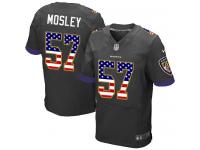 Nike C.J. Mosley Elite Black Alternate Men's Jersey - NFL Baltimore Ravens #57 USA Flag Fashion