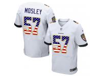 Nike C.J. Mosley Elite White Road Men's Jersey - NFL Baltimore Ravens #57 USA Flag Fashion
