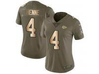 Nike Chad Henne Limited Olive Gold Women's Jersey - NFL Kansas City Chiefs #4 2017 Salute to Service