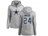 Nike Chidobe Awuzie Ash Name & Number Logo Women's - NFL Dallas Cowboys #24 Pullover Hoodie