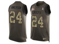 Nike David Amerson Green Men's Jersey - NFL Kansas City Chiefs #24 Salute to Service Tank Top